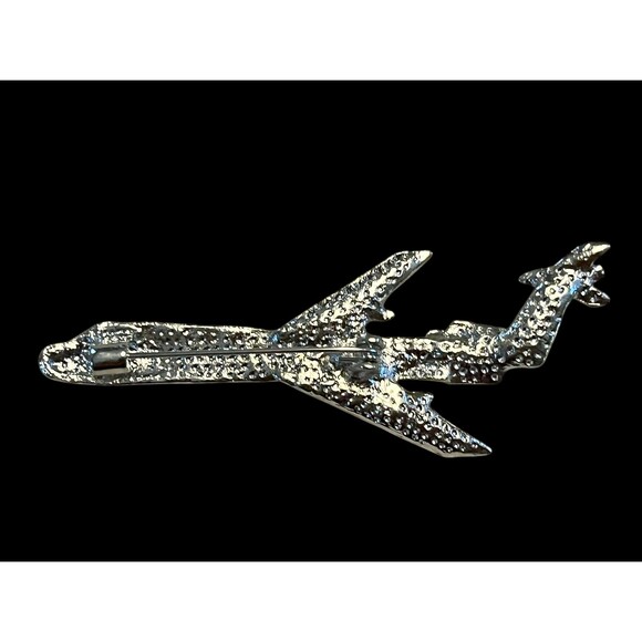 Dazzling Rhinestone Airplane Brooch Pin with Inlaid Design - Picture 4 of 4